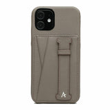 Leather iPhone 12 Mini Card Holder Finger Loop Case (Croc)