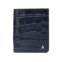 Leather Portfolio Bi-Fold Wallet (Croc) - Affluent